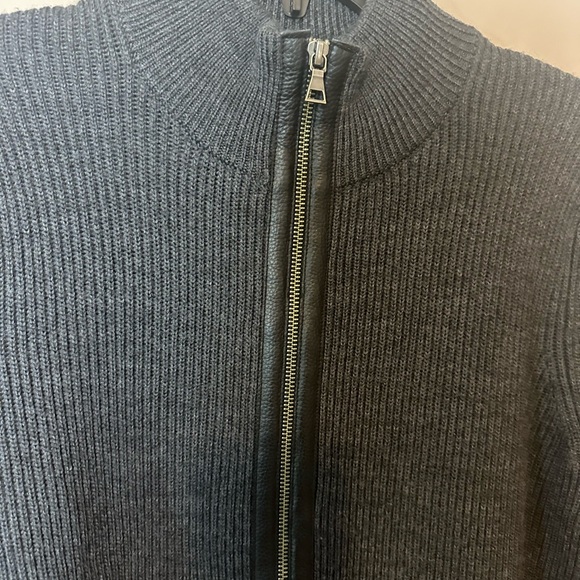 Vince Merino Full-Zip Sweater in Gray Size M - Picture 3 of 6